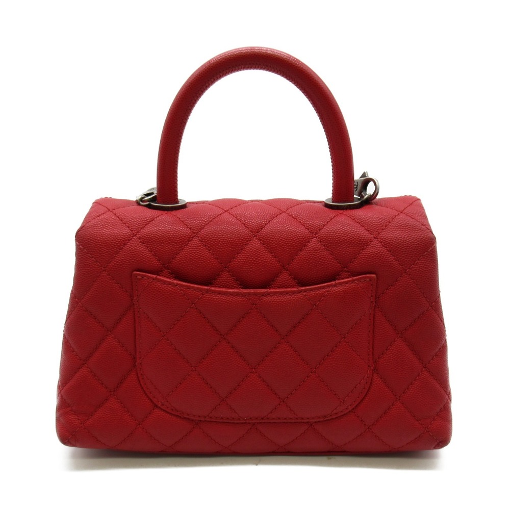 Chanel Skin Handle Shoulder Coco Bag Two-Way Series Caviar Red
